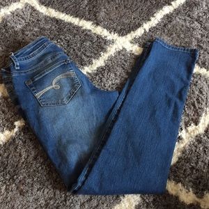 Blue denim jeans